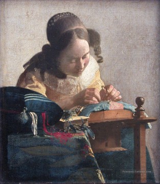 La Dentellière Baroque Johannes Vermeer Peinture à l'huile